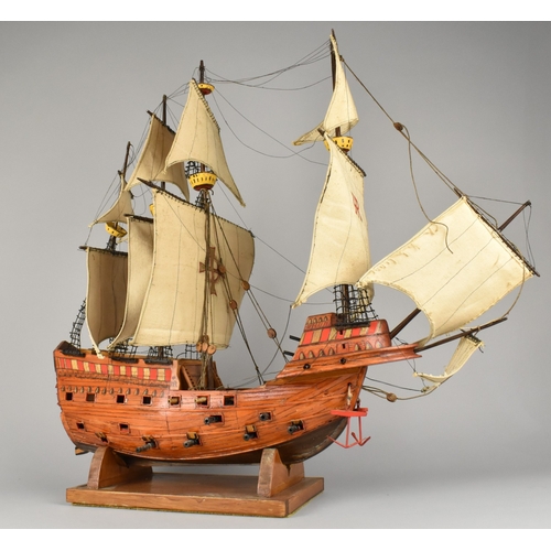 67 - A Mid 20th Century Model of The Mary Rose in Full Sail, 68cms Long