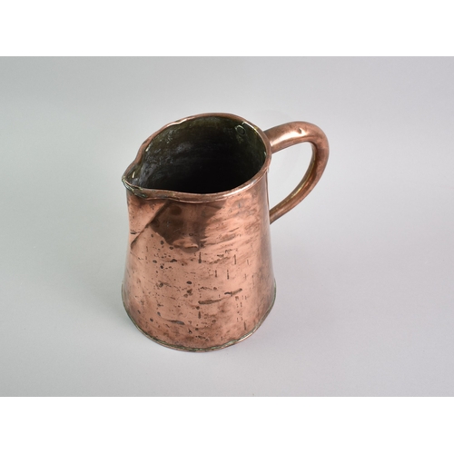 72 - A 19th Century Large Copper Jug, 22.5cms High