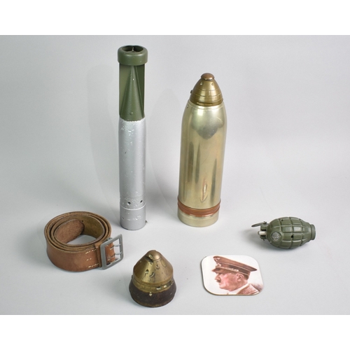 A Collection of Militaria to include Replica Shells and Grenades ...