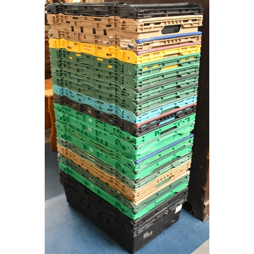 566 - A Collection of 20 Stacking Food Crates, 60cms by 40cms