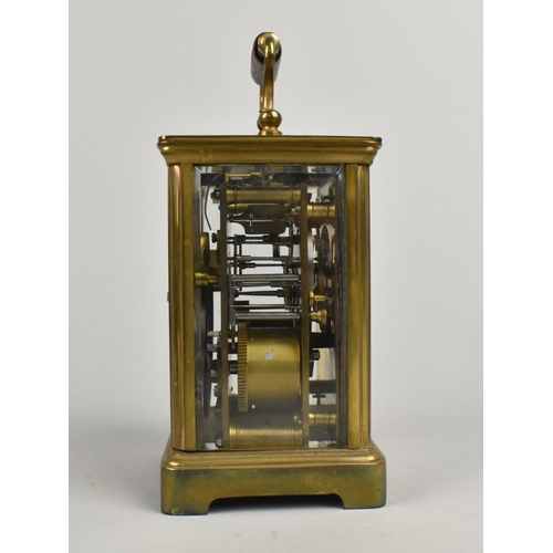 41 - An Edwardian French Brass Cased Carriage Clock Retailed by Finnigans, Movement In Need of Minor Atte... 