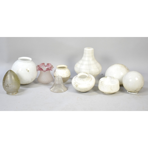 531 - A Collection of Various Opaque Glass Light and Lamp Shades