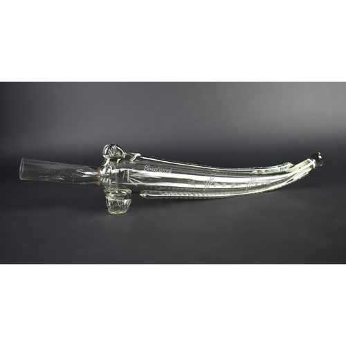 143 - A Novelty Decanter Bottle in the Form of a Sword and Scabbard, Inscribed and Engraved 'Handwork', 44... 