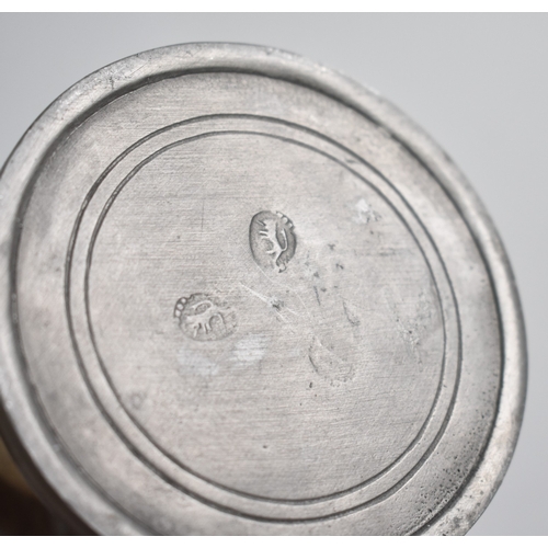 10 - An Early Pewter Hourglass with Touch Marks to Top and Bottom, 12cms High