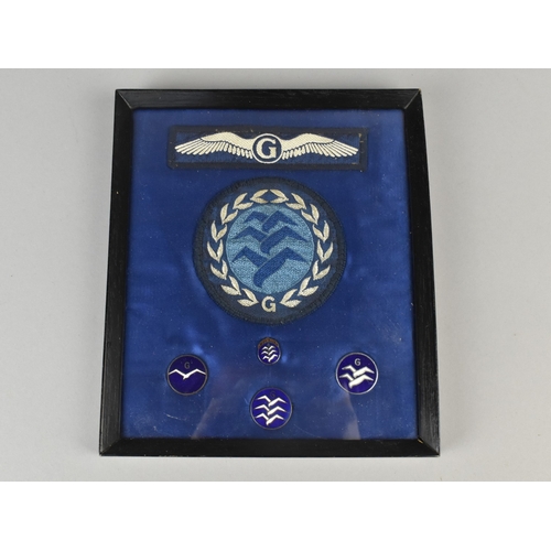 105 - A Framed Collection of Badges and Pins Associated with the Air Training Corps