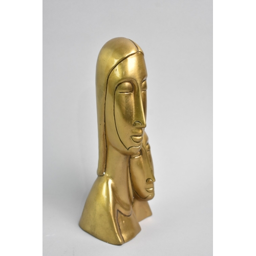 11 - A Heavy Cast Gilt Brass Devotion Sculpture, 21cms High