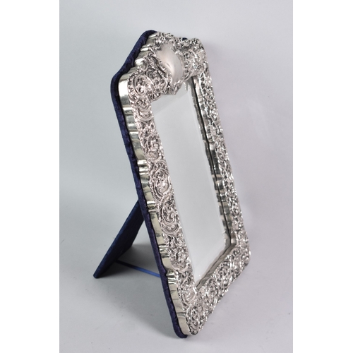 146 - A Large Easel Back Silver Plated Victorian Style Mirror, 38x25cms