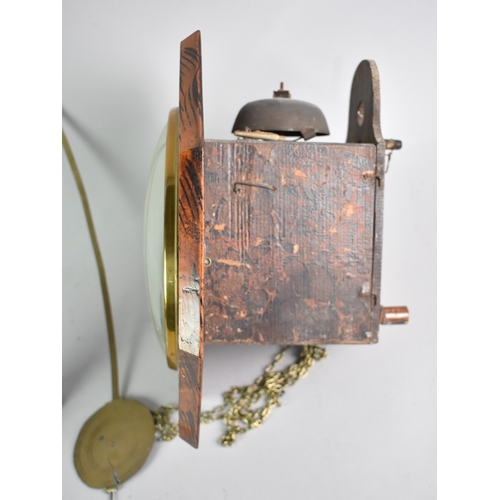 151 - A Late 19th Century Octagonal Wall Clock with Pendulum and Two Weights, 30 Hour Movement