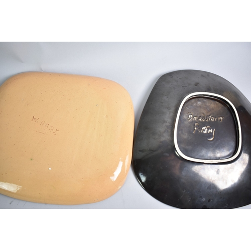 161 - Two Decorated Studio Pottery Plates, Signed Broadstead Pottery and W Bray