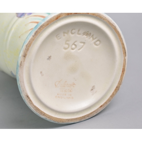 166 - A Mid 20th Century Delcraft Jug with Floral Painted Decoration, 21cms High