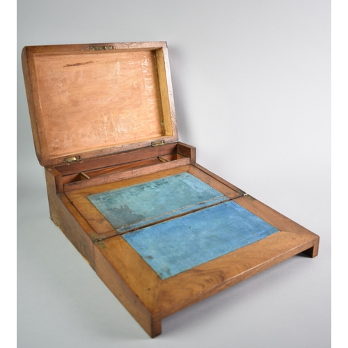 18 - A Late 19th Century Walnut Writing Slope with Banded Inlay Decoration, Fitted Interior and Mother of... 