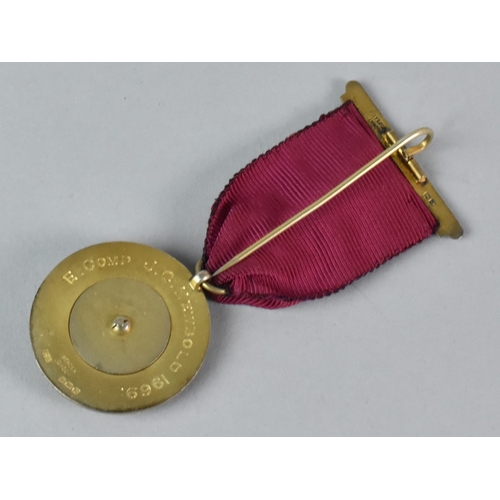 191 - An Early 20th Century Gilt Silver Masonic Jewel, St.Peters Chapter, No 419, Ribbon with Enamelled Fi... 