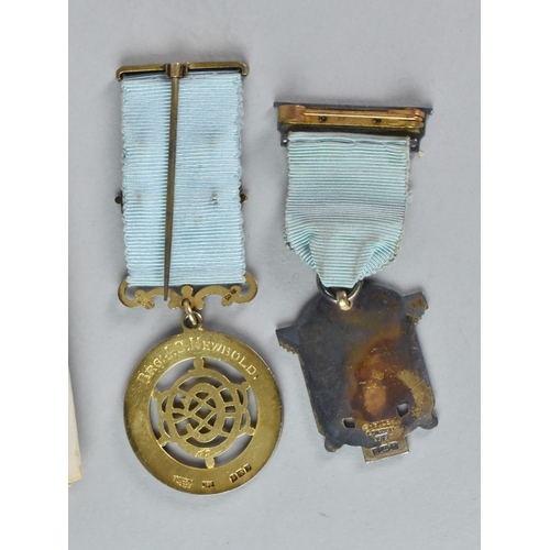 193 - Two Silver Masonic Jewels, One For Royal Masonic Institution for Boys, Steward 1938, Other for Cadog... 