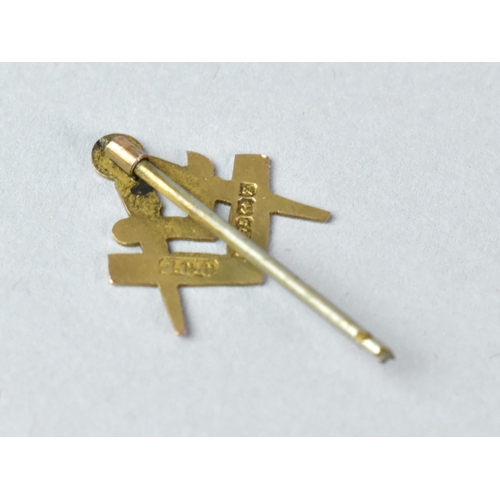 194 - A 9ct Gold Victorian Masonic Pin, Compass, Set Square and also Folding Knife, 0.6gm Birmingham 1899,... 