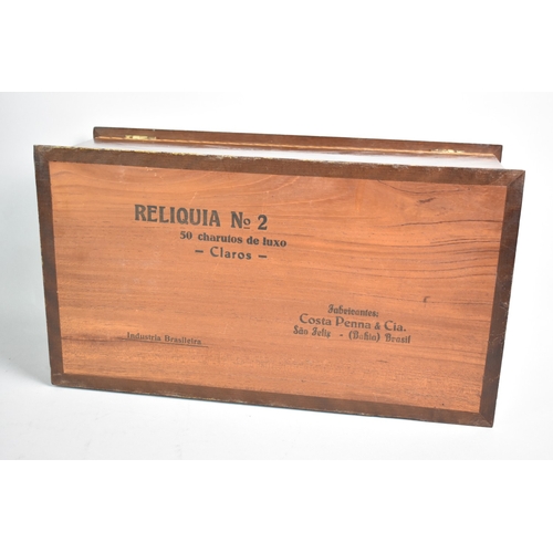 20 - A Late 20th Century Inlaid Cigar Humidor, Bottom Panel Inscribed for Reliquia No 2 Charoutos by Cost... 
