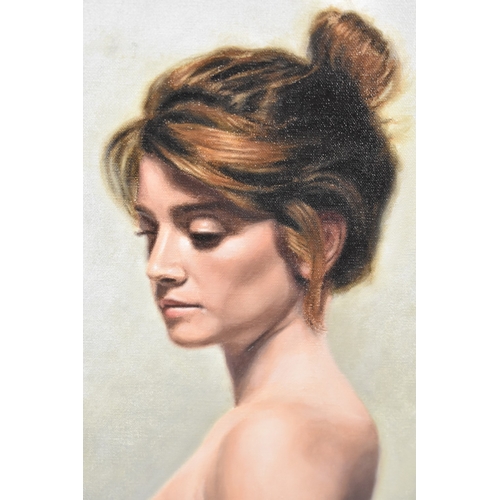 225 - WITHDRAWN: A Large Framed Oil on Canvas by Maximillion Baccanello 'Jessica', 80x39cms