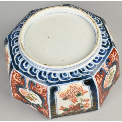 254 - A Japanese Edo Period Porcelain Octagonal Imari Bowl, 19cm wide (AF)