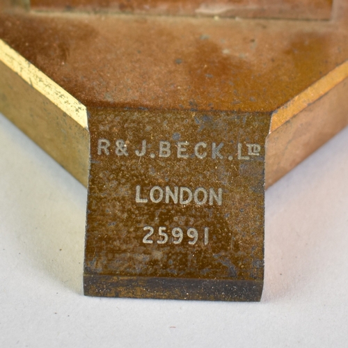 27 - A Cased Brass Microscope by R&J Beck Ltd, Number 25991 with Three Lenses