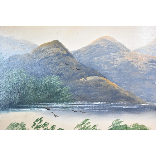 271 - A Gilt Framed 19th Century Oil on Canvas, Highland Lake Scene, 60x40cms