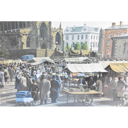 299 - A Framed Print of Old Wolverhampton Market by Robert Calvert, 53x38cms
