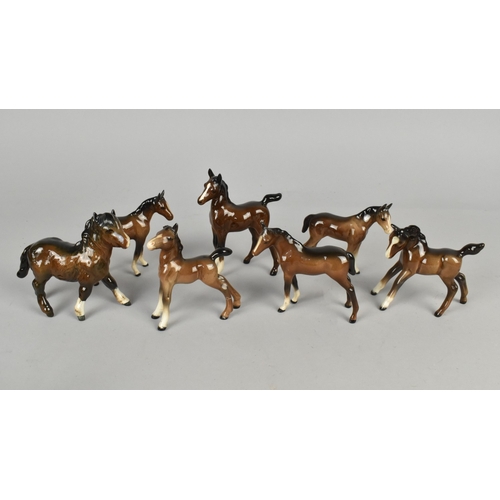 362 - A Collection of Six Beswick Foals Together with a Beswick Shetland Foal no. 1034 (Some Condition Iss... 