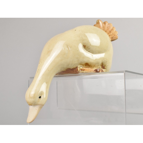 378 - A Glazed Pottery Study of a Duck, 27cm Long