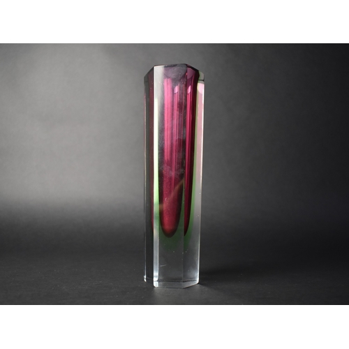 387 - A Mid Century Murano Sommerso Glass Vase in the Manner of Luigi Mandruzzato, 23cm high