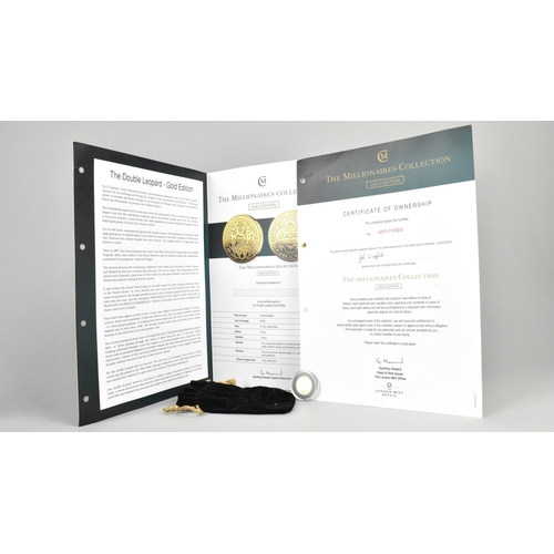 390 - The London Mint Office the Millionaires Collection Gold Edition Proof Replica, the Double Leopard, w... 