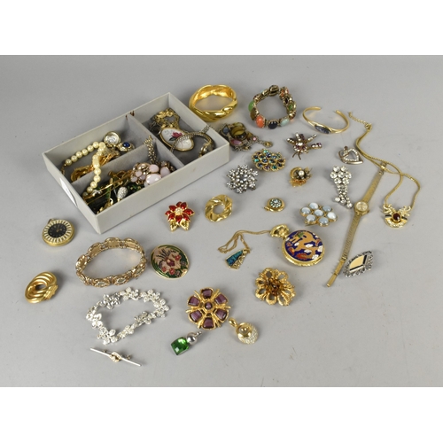 394 - A Collection of Various Vintage Costume Jewellery to include Brooches, Bracelets, Dragon Decorated P... 