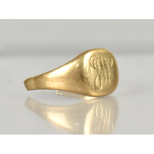 401 - A Part Gents Signet Ring, Gold Metal, 4.1gms
