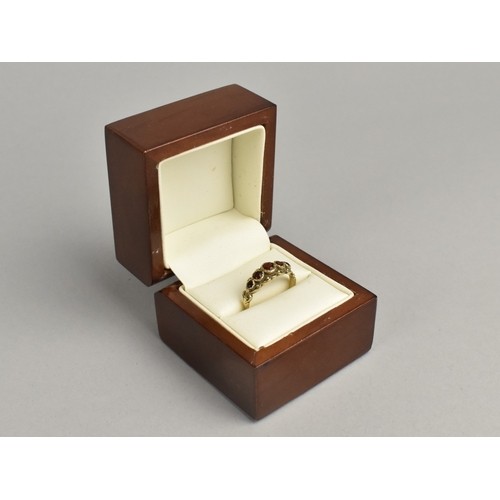 403 - A 19th Century Style 9ct Gold and Garnet Five Stone Ring, Primary Round Cut Stone Approx 3.4mm Diame... 