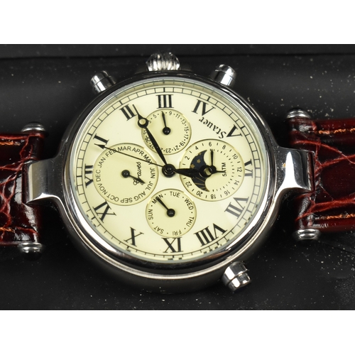 405 - A Boxed Gents Stauer Stainless Steel Cased Wristwatch Numbered 13372 having Four Subsidiary Dials an... 