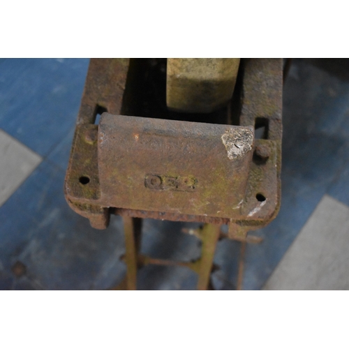 414 - A Vintage Cast Iron Grindstone, 63cms Wide