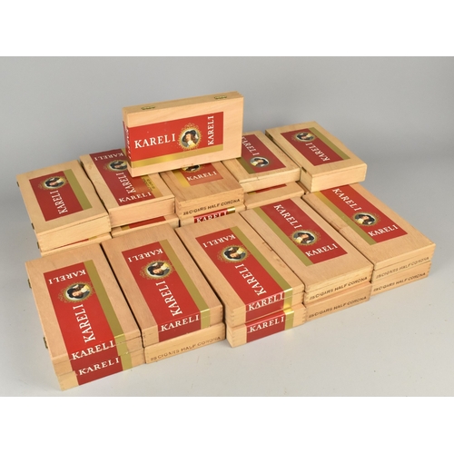 419 - A Modern Metal Wine Rack and a Collection of Empty Cigar Boxes