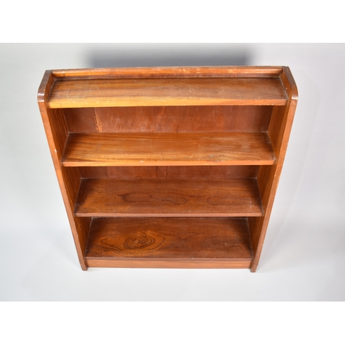 55 - A Mid 20th Century Four Shelf Galleried Open Bookcase, 78cms Wide and 90cms High