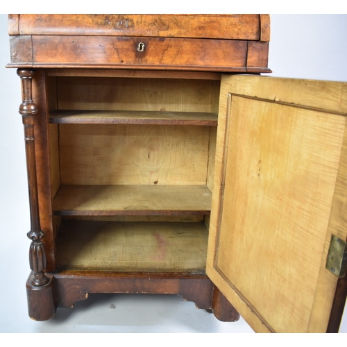 74 - A Victorian Inlaid Walnut Piano Davenport with Pull Out Writing Surface and Fitted Interior, Panelle... 