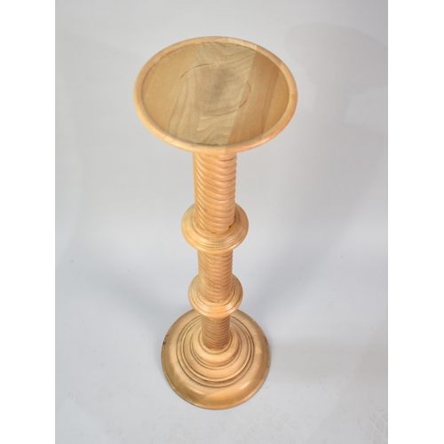 75 - A Modern Turned Barley Twist Circular Topped Torchere, 97cms High and 91cms Diameter Top