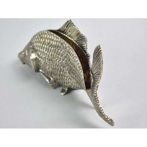 8 - A Novelty Silver Plated Letter Rack in the Form of a Carp, 23cms Long