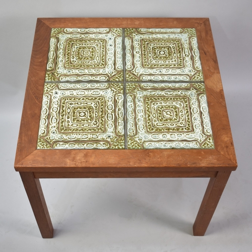 95 - A Mid 20th Century Tile Topped Coffee Table, 49cms Wide