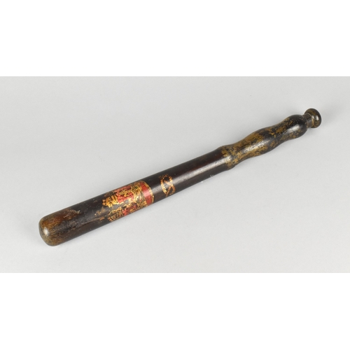 A Victorian Staffordshire Truncheon with Gilt Decorated Crown and Staffordshire Knot, 39cm Long