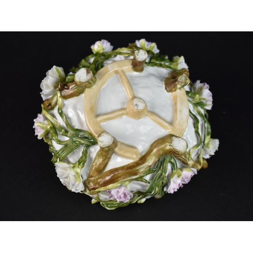 29 - A Continental Novelty Bowl in the Form of Two Children in Nest with Floral Bocage Decoration, Possib... 