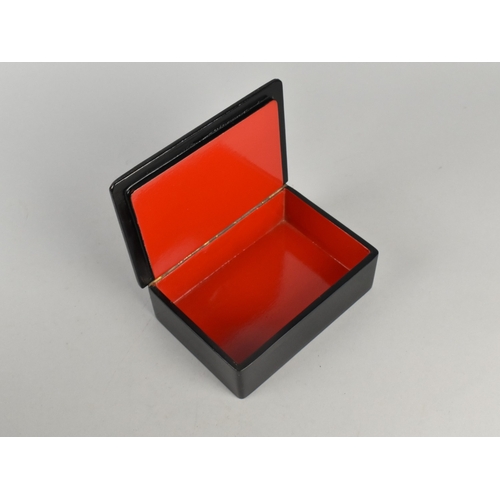 3 - A Russian Lacquered Box, Hinged Lid with Portrait of Young Boy, 15.5cms High