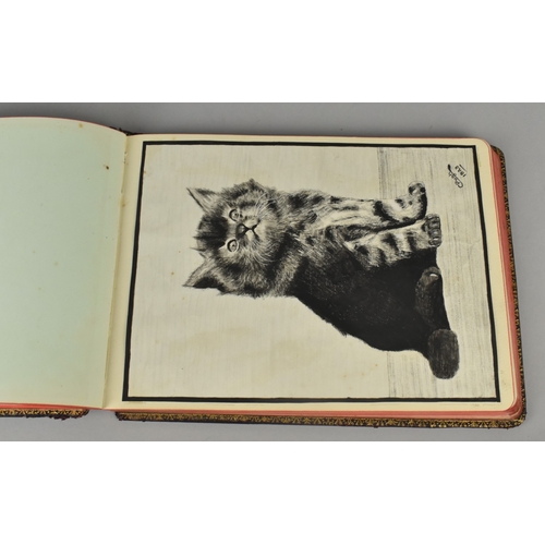56 - A 1920s Auld Lang Syne Autograph Album Containing Two Watercolours and a Pencil Drawing
