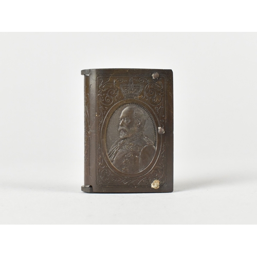 7 - An Early 20th Century Souvenir Coronation Vulcanite Vesta for Edward VII