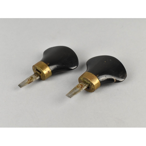 12 - A Pair Of Interlocking Horn Handled Gunsmith's Turn Screws.