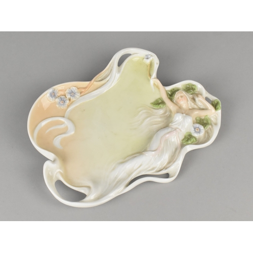 A Unicorn Studio Porcelain Art Nouveau Style Dish Decorated in 