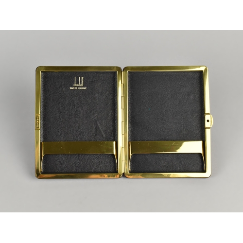 41 - A Vintage Leather Dunhill Cigarette Case with Sprung Cigarette Holders Stamped Made In Germany, 12cm... 