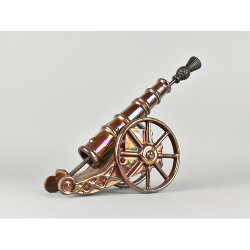5 - An Enamel Cast Iron Novelty Poker Stand in the Form of a Spanish Cannon Together with Unrelated Poke... 