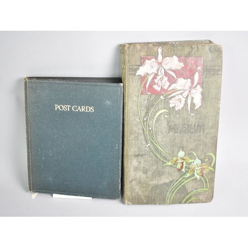 58 - Two Edwardian Postcard Albums Containing Mixed Coloured and Monochrome Postcards, Various Subjects