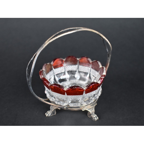 22 - A Late Victorian/Edwardian Silver Plated Stand with Glass Preserve Bowl, 10cms Diameter